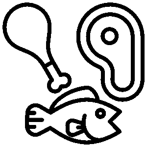 Chicken, Meat & Fish